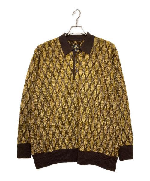 Needles（ニードルズ）Needles (ニードルズ) ニットポロシャツ ブラウン サイズ:Mの古着・服飾アイテム