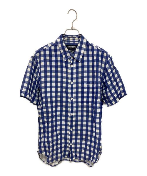 jacquemus（ジャックムス）JACQUEMUS (ジャックムス) LE SPLASH-ギンガムチェックシャツ ブルー×ホワイト サイズ:50の古着・服飾アイテム