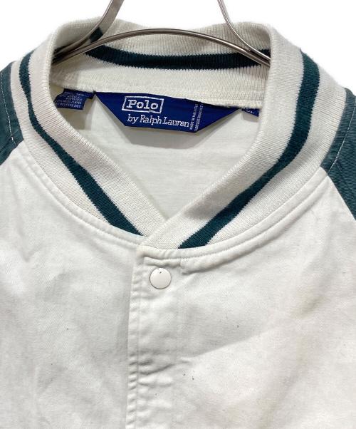 POLO RALPH LAUREN（ポロ・ラルフローレン）POLO RALPH LAUREN (ポロ・ラルフローレン) ラグランスタジャン グリーン×ホワイト サイズ:XLの古着・服飾アイテム