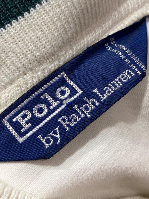 POLO RALPH LAUREN（ポロ・ラルフローレン）POLO RALPH LAUREN (ポロ・ラルフローレン) ラグランスタジャン グリーン×ホワイト サイズ:XLの古着・服飾アイテム