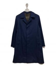MACKINTOSH LONDON（マッキントッシュ ロンドン）の古着「DUNFORD-ツイル無地ウールステンカラーコート」｜ネイビー