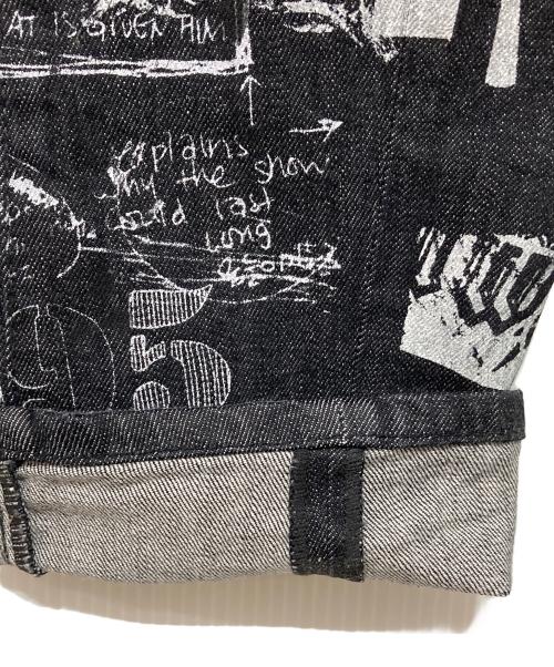 DSQUARED2（ディースクエアード）DSQUARED2 (ディースクエアード) グラフィティプリント バイカーデニム ブラック サイズ:44の古着・服飾アイテム