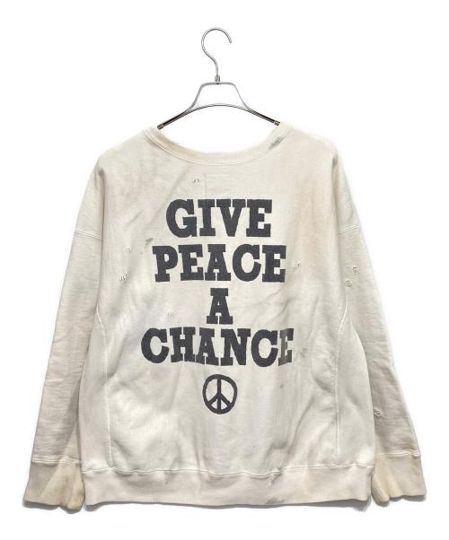 BOWWOW（バウワウ）BOWWOW (バウワウ) バウワウ ”YOKO” SWEAT SHIRTS PEACENIK ホワイト サイズ:Lの古着・服飾アイテム