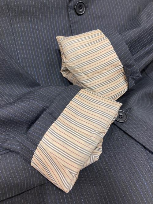 BURBERRY BLACK LABEL（バーバリーブラックレーベル）BURBERRY BLACK LABEL (バーバリーブラックレーベル) ストライプセットアップスーツ ブラック サイズ:40Rの古着・服飾アイテム