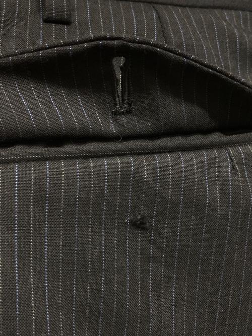 BURBERRY BLACK LABEL（バーバリーブラックレーベル）BURBERRY BLACK LABEL (バーバリーブラックレーベル) ストライプセットアップスーツ ブラック サイズ:40Rの古着・服飾アイテム