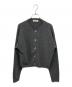 MIU MIU（ミュウミュウ）の古着「バックロゴバージンウールカーディガン」｜チャコールグレー