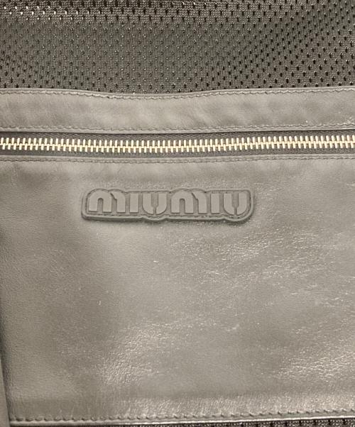 MIU MIU（ミュウミュウ）MIU MIU (ミュウミュウ) ナイロンレザーメッシュバッグ ブラックの古着・服飾アイテム
