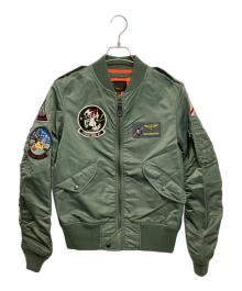 AVIREX（アヴィレックス）の古着「L-2B ブラックエース-フライトジャケット」｜オリーブ
