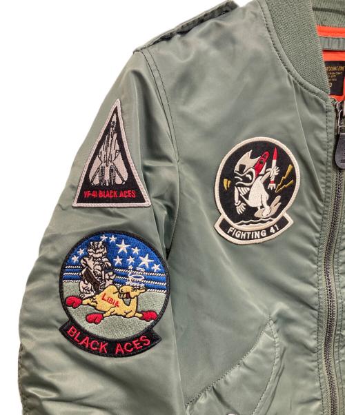 AVIREX（アヴィレックス）AVIREX (アヴィレックス) L-2B ブラックエース-フライトジャケット オリーブ サイズ:Mの古着・服飾アイテム