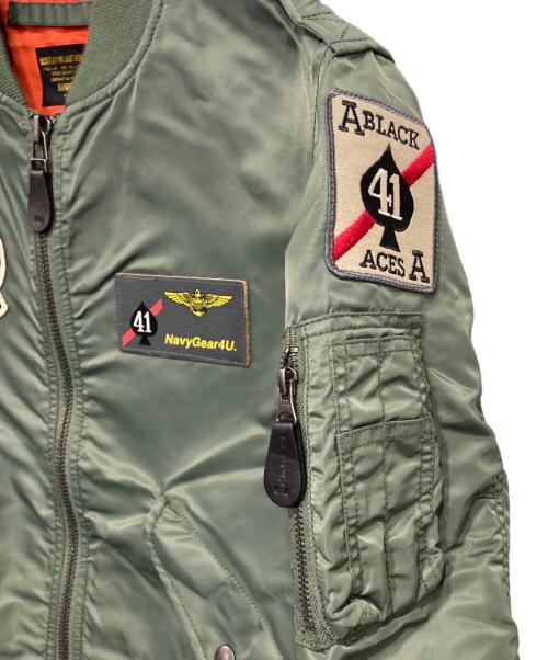 AVIREX（アヴィレックス）AVIREX (アヴィレックス) L-2B ブラックエース-フライトジャケット オリーブ サイズ:Mの古着・服飾アイテム