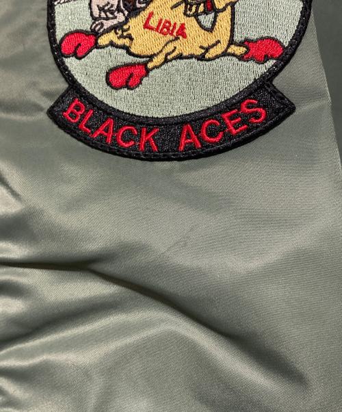 AVIREX（アヴィレックス）AVIREX (アヴィレックス) L-2B ブラックエース-フライトジャケット オリーブ サイズ:Mの古着・服飾アイテム