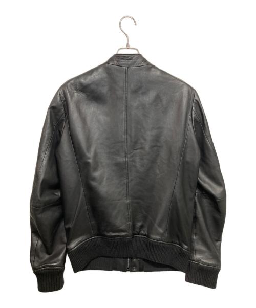 DIESEL Black Gold（ディーゼル ブラック ゴールド）DIESEL Black Gold (ディーゼル ブラック ゴールド) ラムレザージップアップジャケット ブラック サイズ:48の古着・服飾アイテム