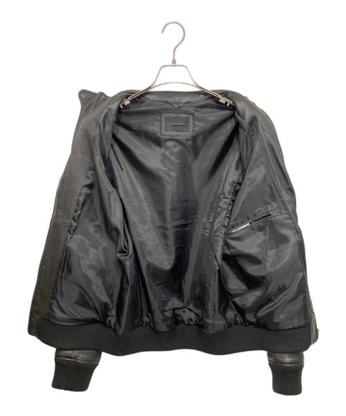 DIESEL Black Gold（ディーゼル ブラック ゴールド）DIESEL Black Gold (ディーゼル ブラック ゴールド) ラムレザージップアップジャケット ブラック サイズ:48の古着・服飾アイテム