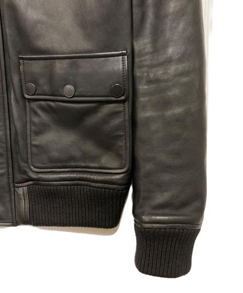 DIESEL Black Gold（ディーゼル ブラック ゴールド）DIESEL Black Gold (ディーゼル ブラック ゴールド) ラムレザージップアップジャケット ブラック サイズ:48の古着・服飾アイテム