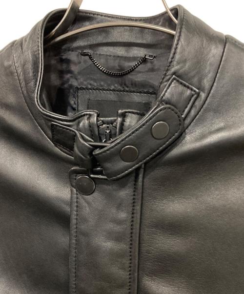 DIESEL Black Gold（ディーゼル ブラック ゴールド）DIESEL Black Gold (ディーゼル ブラック ゴールド) ラムレザージップアップジャケット ブラック サイズ:48の古着・服飾アイテム