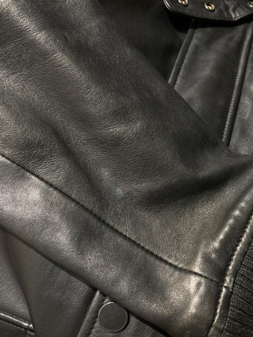 DIESEL Black Gold（ディーゼル ブラック ゴールド）DIESEL Black Gold (ディーゼル ブラック ゴールド) ラムレザージップアップジャケット ブラック サイズ:48の古着・服飾アイテム