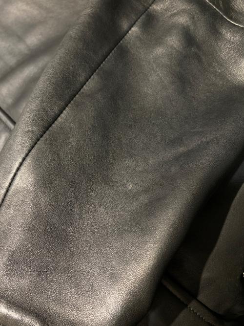 DIESEL Black Gold（ディーゼル ブラック ゴールド）DIESEL Black Gold (ディーゼル ブラック ゴールド) ラムレザージップアップジャケット ブラック サイズ:48の古着・服飾アイテム