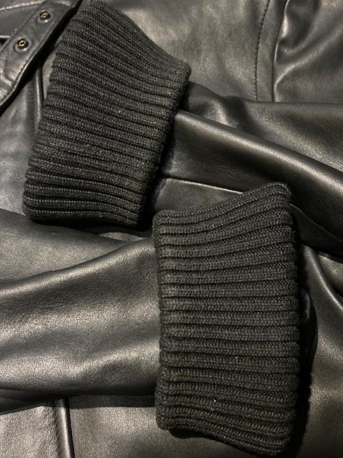 DIESEL Black Gold（ディーゼル ブラック ゴールド）DIESEL Black Gold (ディーゼル ブラック ゴールド) ラムレザージップアップジャケット ブラック サイズ:48の古着・服飾アイテム