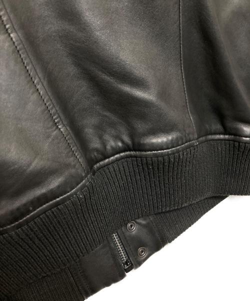 DIESEL Black Gold（ディーゼル ブラック ゴールド）DIESEL Black Gold (ディーゼル ブラック ゴールド) ラムレザージップアップジャケット ブラック サイズ:48の古着・服飾アイテム