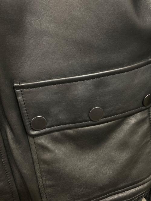 DIESEL Black Gold（ディーゼル ブラック ゴールド）DIESEL Black Gold (ディーゼル ブラック ゴールド) ラムレザージップアップジャケット ブラック サイズ:48の古着・服飾アイテム