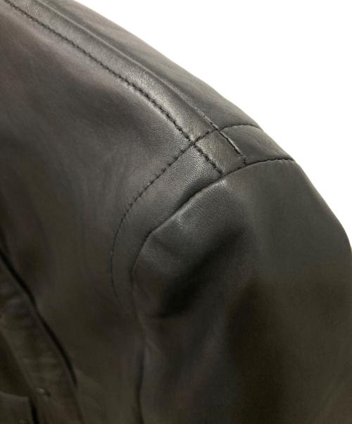 DIESEL Black Gold（ディーゼル ブラック ゴールド）DIESEL Black Gold (ディーゼル ブラック ゴールド) ラムレザージップアップジャケット ブラック サイズ:48の古着・服飾アイテム