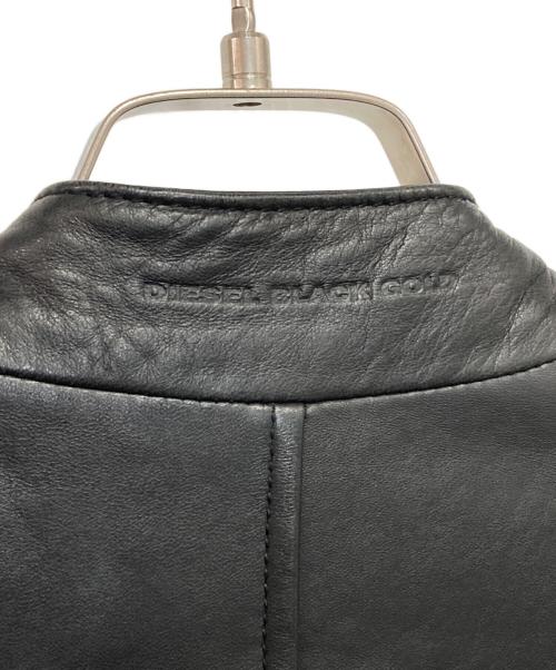 DIESEL Black Gold（ディーゼル ブラック ゴールド）DIESEL Black Gold (ディーゼル ブラック ゴールド) ラムレザージップアップジャケット ブラック サイズ:48の古着・服飾アイテム