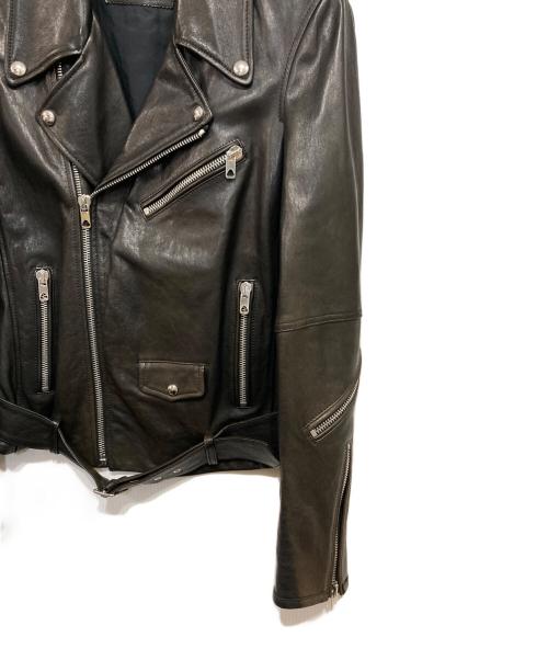 DIESEL Black Gold（ディーゼル ブラック ゴールド）DIESEL BLACK GOLD (ディーゼル ブラック ゴールド) ラムスキンダブルライダースジャケット ブラック サイズ:48の古着・服飾アイテム