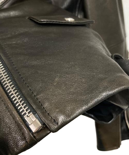 DIESEL Black Gold（ディーゼル ブラック ゴールド）DIESEL BLACK GOLD (ディーゼル ブラック ゴールド) ラムスキンダブルライダースジャケット ブラック サイズ:48の古着・服飾アイテム