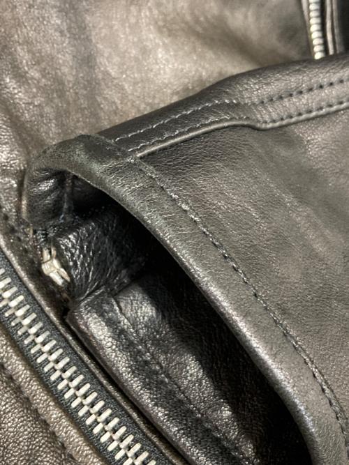 DIESEL Black Gold（ディーゼル ブラック ゴールド）DIESEL BLACK GOLD (ディーゼル ブラック ゴールド) ラムスキンダブルライダースジャケット ブラック サイズ:48の古着・服飾アイテム