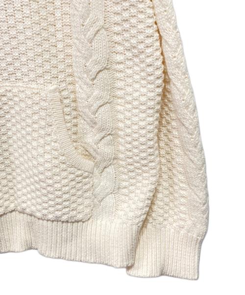 darich（ダーリッチ）Darich (ダーリッチ) ケーブルDDロゴVネックニットフーディ アイボリー サイズ:Freeの古着・服飾アイテム