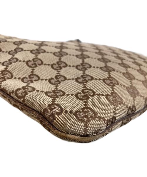 GUCCI（グッチ）GUCCI (グッチ) GGキャンバスショルダーバッグ ブラウン×ベージュの古着・服飾アイテム