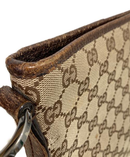 GUCCI（グッチ）GUCCI (グッチ) GGキャンバスショルダーバッグ ブラウン×ベージュの古着・服飾アイテム