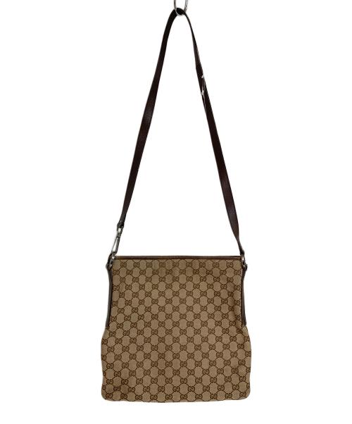 GUCCI（グッチ）GUCCI (グッチ) GGキャンバスショルダーバッグ ブラウン×ベージュの古着・服飾アイテム