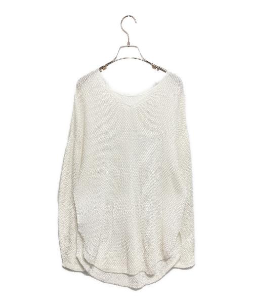 Noble（ノーブル）Noble (ノーブル) ペーパーヤーンカノコ Back Vプルオーバー ホワイト サイズ:-の古着・服飾アイテム