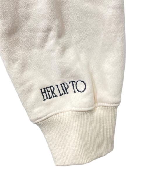 HER LIP TO（ハーリップトゥ）Her lip to (ハーリップトゥ) Lounge Drawstring Hoodie ベージュ サイズ:Fの古着・服飾アイテム