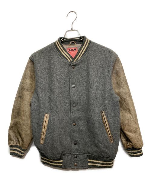 JUN MEN（ジュンメン）JUN MEN (ジュンメン) レザー切替スタジャン グレー サイズ:Sの古着・服飾アイテム