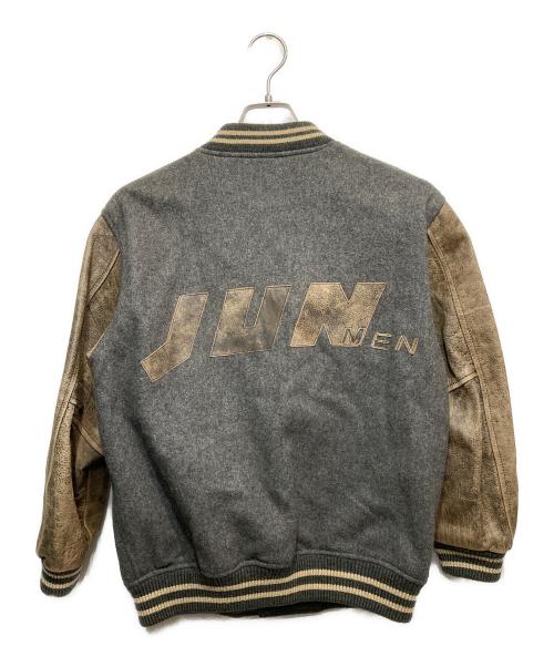 JUN MEN（ジュンメン）JUN MEN (ジュンメン) レザー切替スタジャン グレー サイズ:Sの古着・服飾アイテム