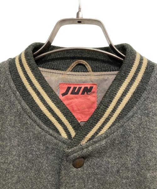 JUN MEN（ジュンメン）JUN MEN (ジュンメン) レザー切替スタジャン グレー サイズ:Sの古着・服飾アイテム