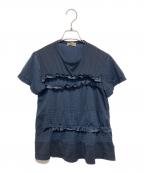 tricot COMME des GARCONSトリココムデギャルソン）の古着「フリルTシャツ」｜ネイビー