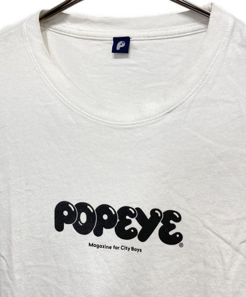 マガジンハウス（マガジンハウス）マガジンハウス (マガジンハウス) POPEYE Logo T-Shirt ホワイト サイズ:Lの古着・服飾アイテム