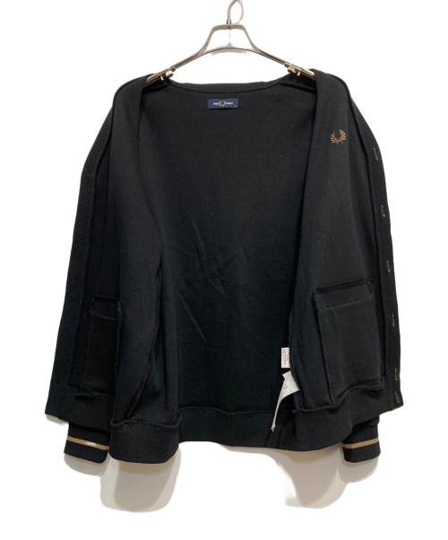 FRED PERRY（フレッドペリー）FRED PERRY (フレッドペリー) ワッフル コットンニットカーディガン ブラック サイズ:Mの古着・服飾アイテム