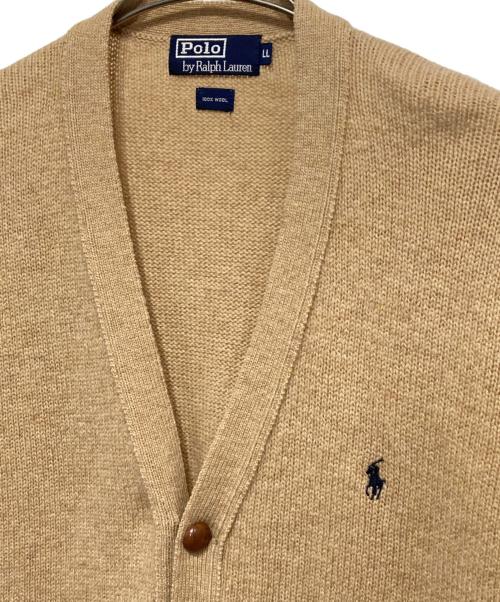 POLO RALPH LAUREN（ポロ・ラルフローレン）POLO RALPH LAUREN (ポロ・ラルフローレン) Vネックニットカーディガン ベージュ サイズ:LLの古着・服飾アイテム