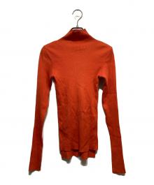 AURALEE（オーラリー）の古着「GIZA HIGH GAUGE RIB KNIT TURTLE NECK PULLOVER」｜オレンジ