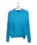 POLO RALPH LAURENポロ・ラルフローレン）の古着「ポニー刺繍ケーブルニット」｜ブルー
