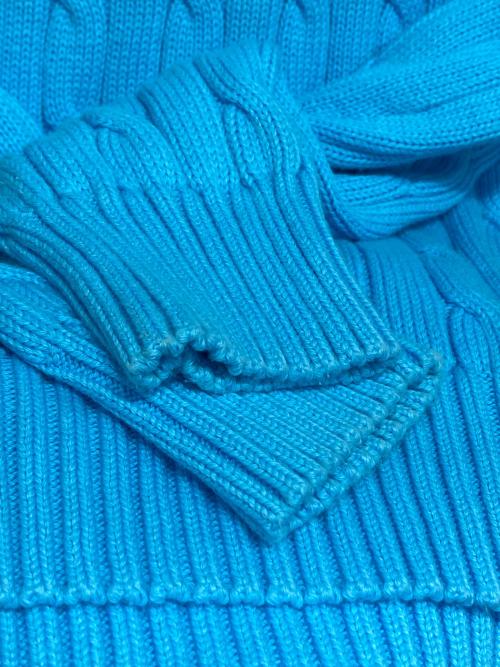 POLO RALPH LAUREN（ポロ・ラルフローレン）POLO RALPH LAUREN (ポロ・ラルフローレン) ポニー刺繍ケーブルニット ブルー サイズ:Lの古着・服飾アイテム