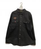 HARLEY-DAVIDSONハーレーダビッドソン）の古着「Vintage logo overshirt」｜ブラック