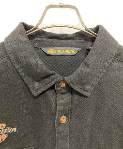 HARLEY-DAVIDSON（ハーレーダビッドソン）HARLEY-DAVIDSON (ハーレーダビッドソン) Vintage logo overshirt ブラック サイズ:XLの古着・服飾アイテム