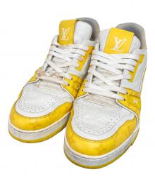 LOUIS VUITTON（ルイ ヴィトン）の古着「LVトレイナーラインスニーカー」｜イエロー×ホワイト