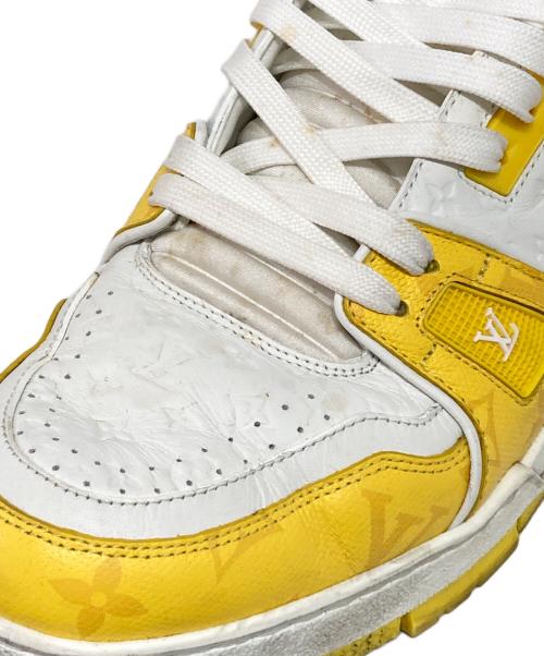 LOUIS VUITTON（ルイ ヴィトン）LOUIS VUITTON (ルイ ヴィトン) LVトレイナーラインスニーカー イエロー×ホワイト サイズ:8の古着・服飾アイテム