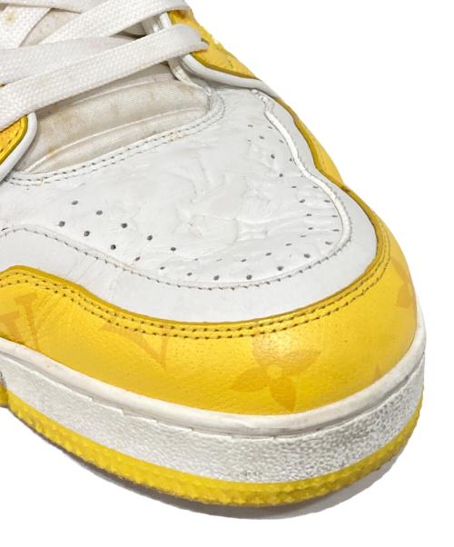 LOUIS VUITTON（ルイ ヴィトン）LOUIS VUITTON (ルイ ヴィトン) LVトレイナーラインスニーカー イエロー×ホワイト サイズ:8の古着・服飾アイテム